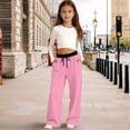 thumbnail image 2 of Mercatoo Girls Oversized Wide Leg Sweatpants Kids Baggy Swea𝐭 Pants Drawstrin𝐠 Waist Color Block Straight Leg Track Pants Trousers, 2 of 7