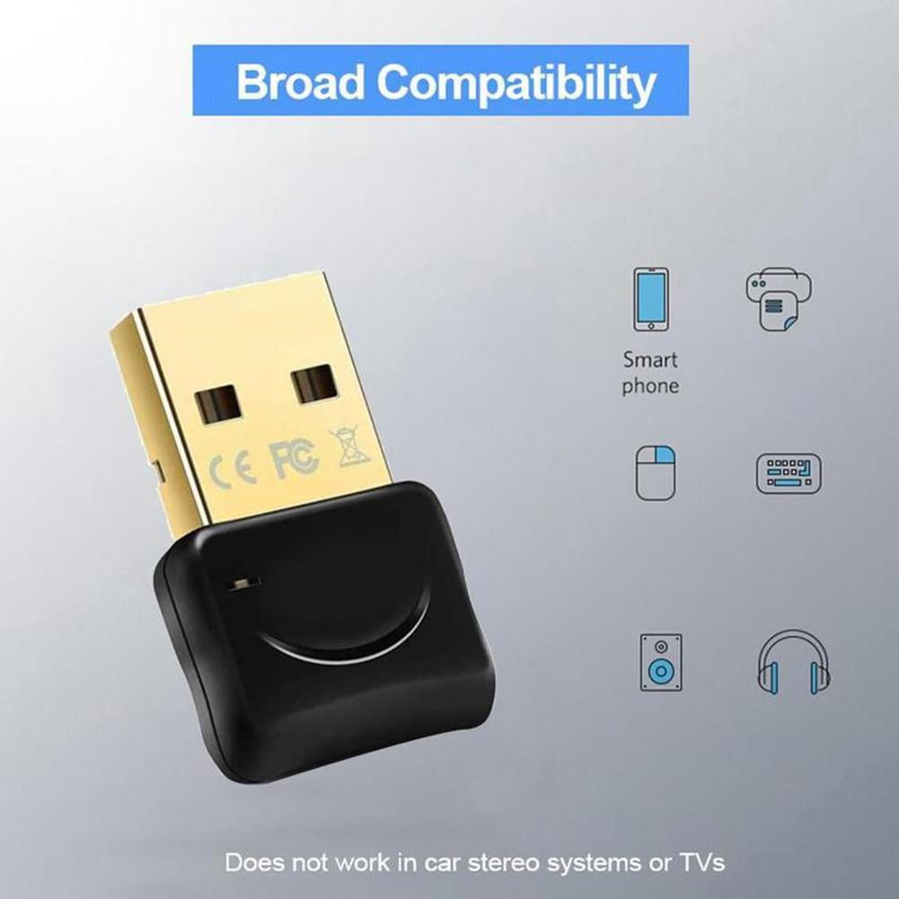 Bluetooth 5.0 USB Adapter for PC, Wireless Audio Transmitter Dongle for Headphones, Speakers, Mouse, Keyboard, Printer - Windows Compatible