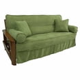 thumbnail image 2 of Blazing Needles Solid Microsuede Double Corded 8 to 9-inch Full Futon Slipcover Set with Four Throw Pillows (Set of 5)-Color:Chocolate, 2 of 3