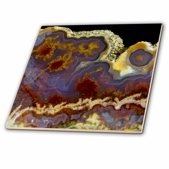 3dRose, Cathedral Agate, 8 Inch Glass Tile