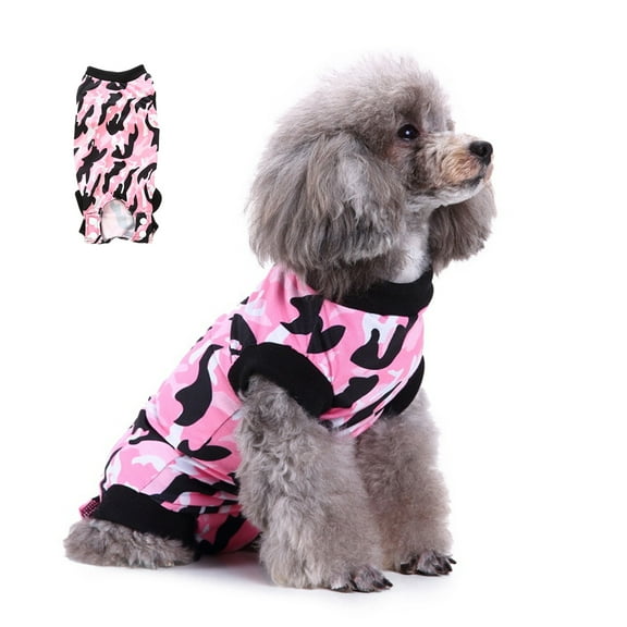 After Surgery Dog Recovery Onesie, Body Suit, Comfortable Cone Alternative, Soft Cotton Covers Wound, Stitches - XS