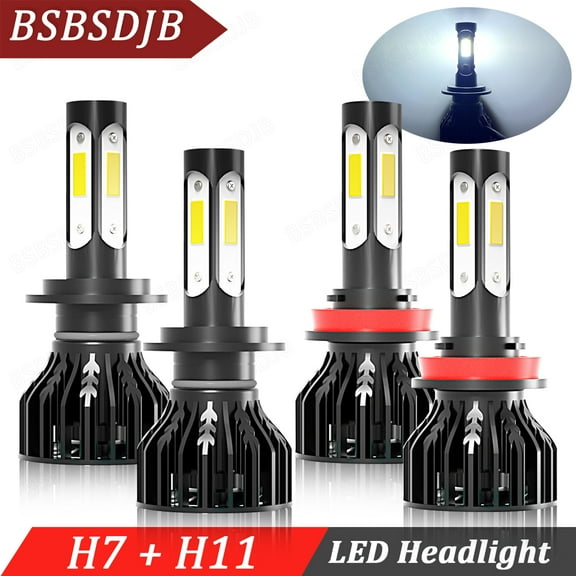For Ford Fusion 2006-2015 2016 White LED Headlight Bulbs Kit High/Low Beam