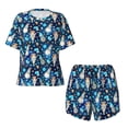 thumbnail image 4 of Lsque Ice blue old man cute winter Women's Short-Sleeved Pajama Set - 2 Piece Soft and Lightweight Sleepwear Set-Small, 4 of 9