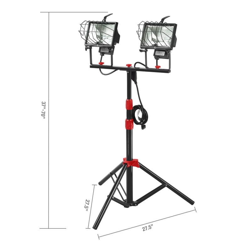 Hyper Tough 1000W Halogen Tripod Work Light, Dual-Head photo 2