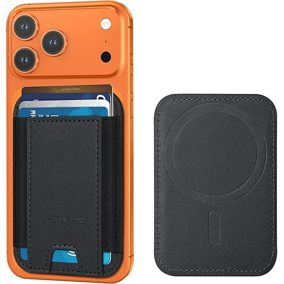 ZLCfor MagSafe Wallet, Strongest Magnetic Wallet for iPhone 17/16/15/14/13/12 Series, 7 Cards Holder, Magnetic Phone Wallets, Leather Minimalist Slim RFID for iPhone Wallets, 1 Slot, Black & Black