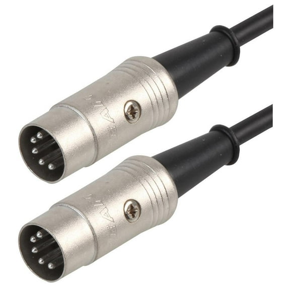 VDC - 5 Pin 180 Degree Midi DIN Plug to Plug Lead, 3m