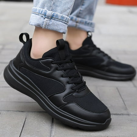 

XIAQUJ Women and Men Sneakers Couple Fashion Summer New Pattern Solid Color Mesh Breathable Comfortable Lace up Shoes Women s Fashion Sneakers Black 7(38)