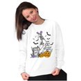 thumbnail image 4 of Halloween Stay Spooky Skeleton Women Crewneck Sweatshirt Brisco Brands S, 4 of 6
