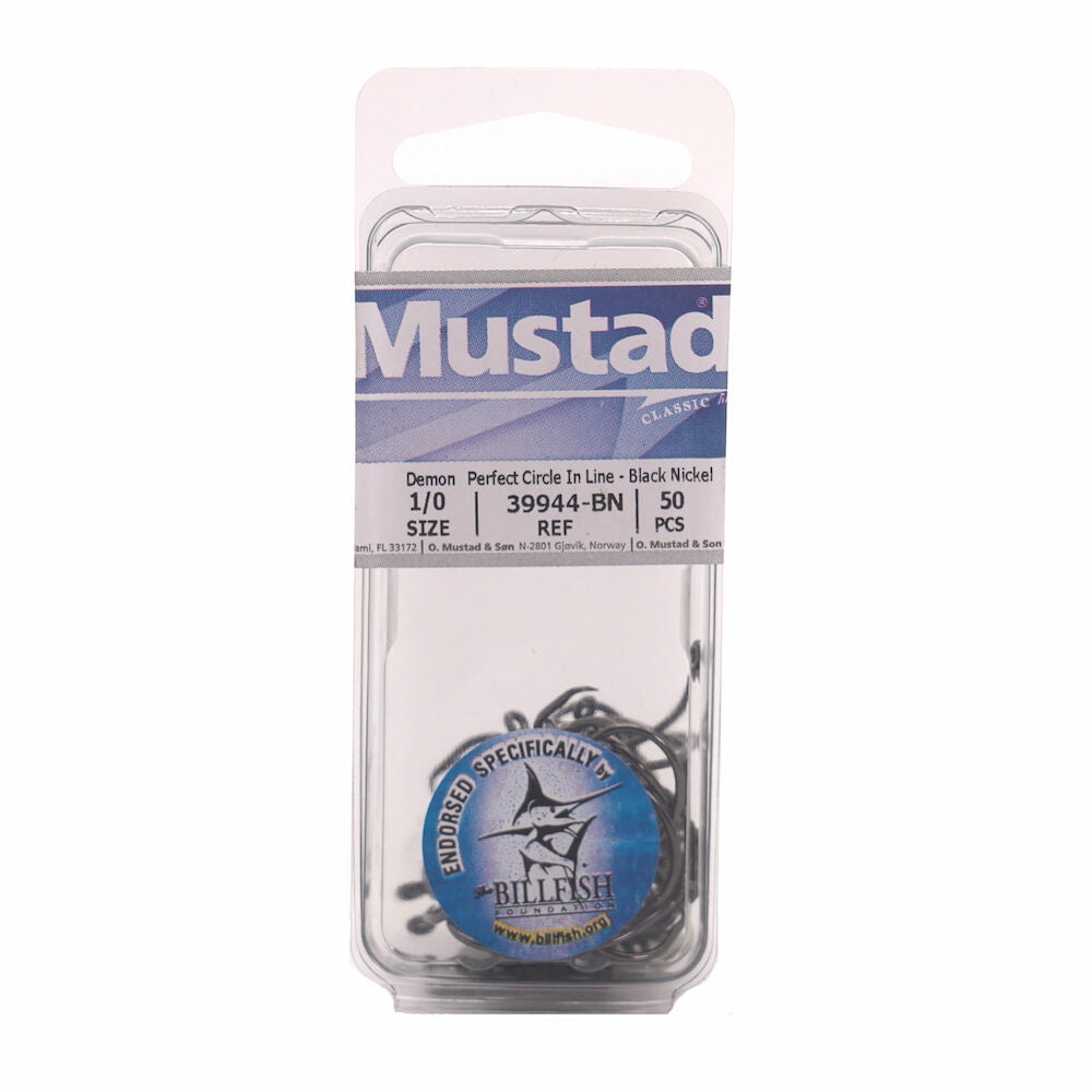 (2 pack) Mustad In-Line Circle Hook (Black Nickel) - 4/0 8pc