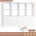 thumbnail image 6 of Aheaplus 4-Piece 96" Heavy Duty Walk-in Closet System - 12 Wood Drawers, 4 Hanging Rods, 4 Shelves, White (96"L x 15"W x 80"H), 6 of 6