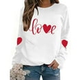 thumbnail image 6 of FDGIU Women's Valentine Pullover Sweatshirt, Cozy Heart Print Long Sleeve Top for Valentine's Day & Comfortable Trendy Style, 6 of 7