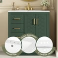 thumbnail image 5 of Euroco 36'' Bathroom Vanity with Ceramic Sink Combo, Solid Wood Frame Bathroom Storage Cabinet, Freestanding Vanity Set with 3 Drawers& Soft Closing Doors, 5 of 9