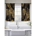 thumbnail image 5 of Gold Ginkgo Leaves Sheer Curtains 54 Inches Long 2 Panels Realistic Plant Black Background Light Filtering Semi Sheer Window Curtains Drapes for Bedroom Living Room 52"x54", 5 of 7