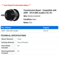 thumbnail image 2 of Transmission Mount - Compatible with 2009 - 2016 GMC Acadia 3.6L V6 2010 2011 2012 2013 2014 2015, 2 of 2