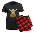 thumbnail image 5 of CafePress - Happy Highland Cow Pajamas - Women's Short Sleeve Print T-Shirt and Pants Dark Cotton Pajama Set, 5 of 7