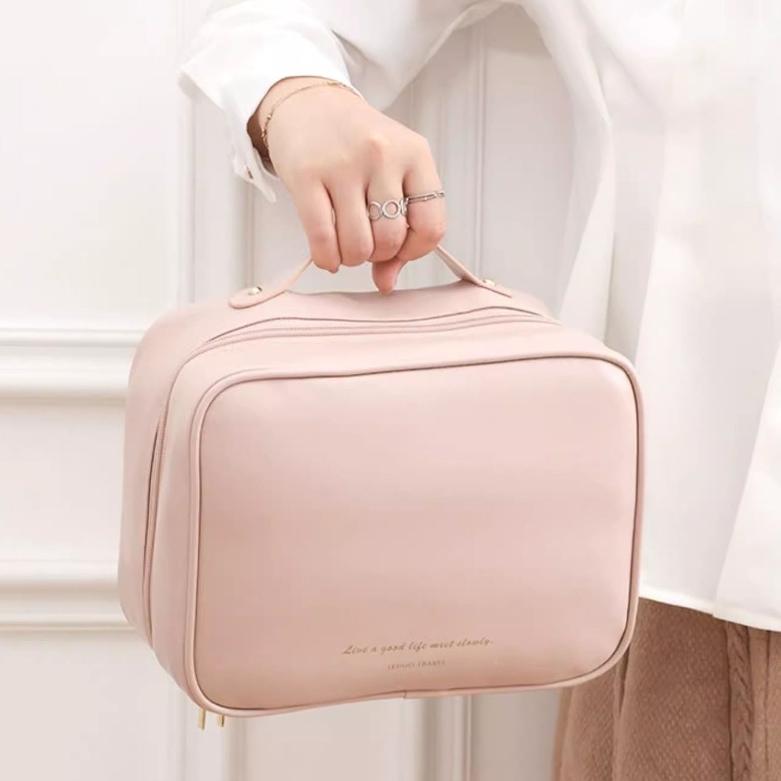 Leather toiletry bag womens outlet