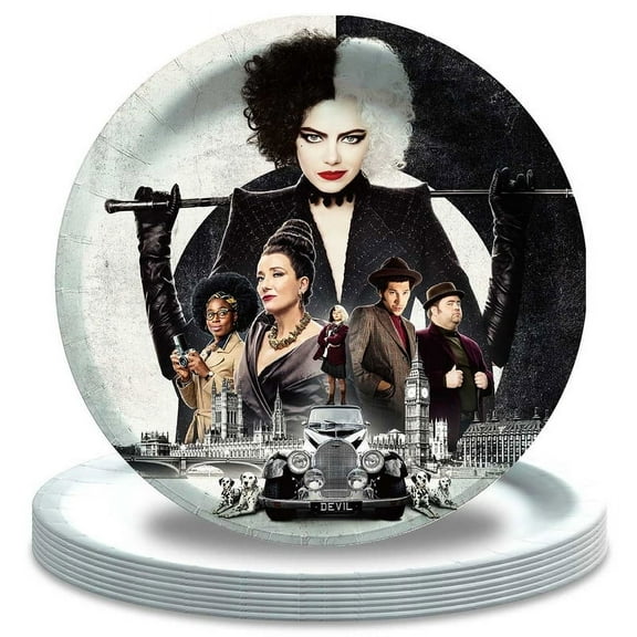 Cruella Paper Plates Party Decorations Tableware Supplies Birthday Disposable Dinner
