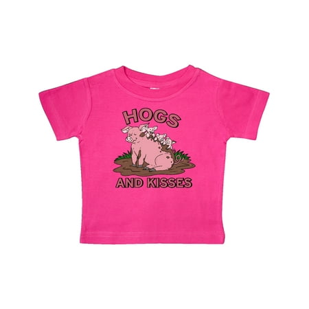 

Inktastic Hogs and Kisses with Cute Pig Family Gift Baby Boy or Baby Girl T-Shirt