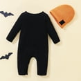 thumbnail image 5 of CONFREE Halloween Toddler Baby Boy Clothing Set Long Sleeve Funny Skeleton Print Romper With Hat 2Pcs Hallowmas Clothes Set Halloween Outfit For Boys, 5 of 9