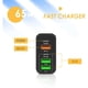 thumbnail image 4 of Cargador rápido cinco en uno de 65W, cargador USB C PD20w+PD15w, 4 of 5