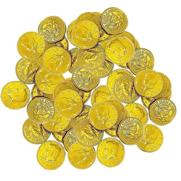 Chocolate Gold Coins Large Bag of 60 Pieces Kennedy Gold Coins for