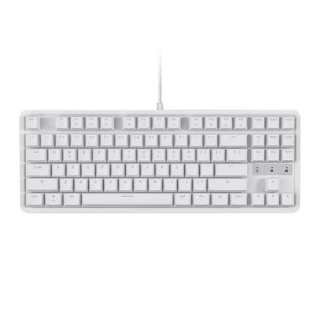 Monoprice Brown Switch Tenkeyless Mechanical Keyboard - White | Ideal for Office Desks, Workstations, Tables - Workstream