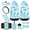 Blue Cow Print, variant on Yuyamidu Boho Front Car Seat Cover Set Elephant Steering Wheel Cover Seat Belt Strap Cover Armrest Cover Garbage Can Air Vent Pouch Rearview Mirror Cover Coasters Keychain, 12 PCS