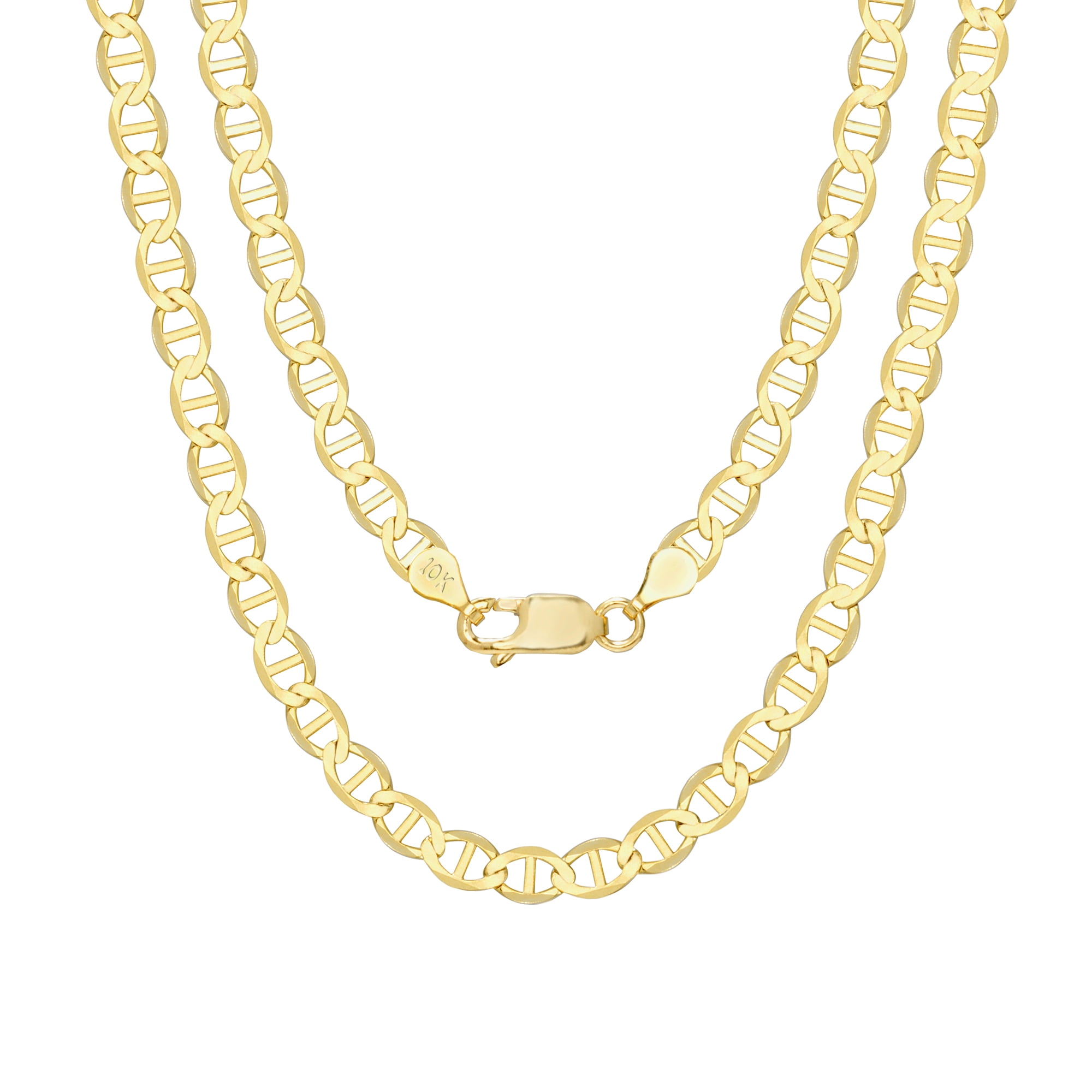 Nuragold 10K Yellow Gold Solid 5mm Anchor Mariner Chain Pendant