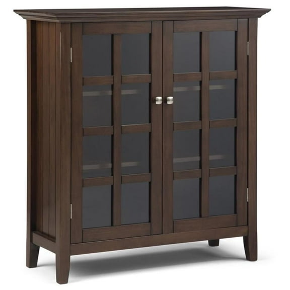 Pemberly Row Transitional  Wood 39" Medium Cabinet in Natural Brown