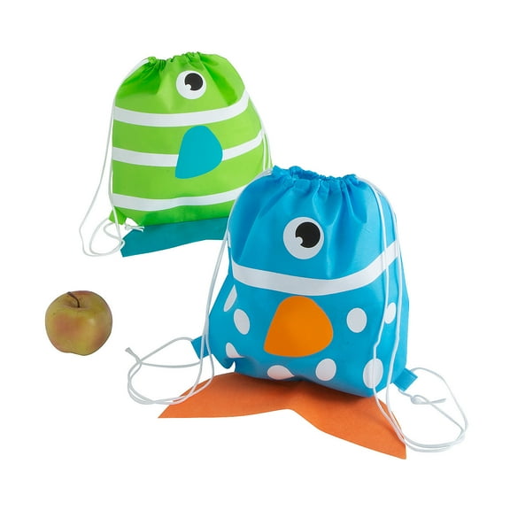 Medium Tropical Fish-Shaped Drawstring Bags, Apparel Accessories, Birthday, 12 Pieces