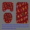thumbnail image 4 of Juego de 4 cortinas de ducha con dibujos de Papá Noel, bolas de Navidad con cuadros rojos y negros, decoración navideña para el baño, cortina de ducha de tela impermeable, alfombrilla de baño, 4 of 7
