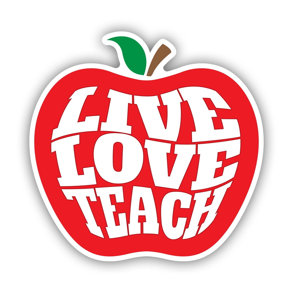 Live Love Teach Teacher Sticker Decal - Self Vinyl - Weatherproof - Made in USA - educate educational heroes hero Walmart.com