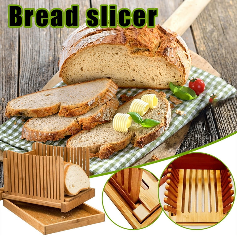 ONHUON Bamboo Bread Guide Bagel Cutter Homemade Bread loaf Cutting