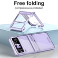 thumbnail image 2 of Allytech Phone Case for Samsung Galaxyx Z Flip 3, Hybrid Rugged Protective Hinge Protection Shockproof Transparent Back Cover Case for Samsung Galax Z Flip3 - Purple, 2 of 7