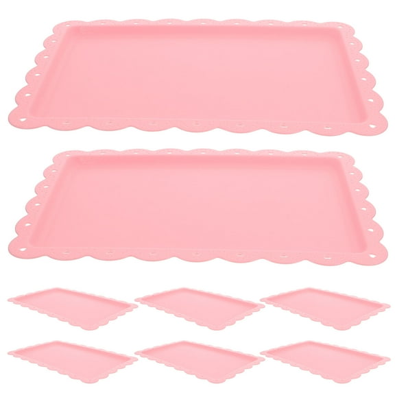 WHAMVOX  8 Pcs Party Dishes for Serving Food Platters and Trays Pink