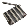 thumbnail image 3 of Leather Clutch 8 X 5. 5 In Wrist Strap And Hand Bag Easy To Carry Lightweight Waterproof And Durable Pale Violet Grey Stripe_2, 3 of 6