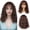 Brown, variant on Small Curly Bangs Hair Wigs for Women - Reddish Brown Wool Curly Hair with Headband for Natural Look