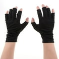 thumbnail image 3 of TISHITA Gant en Soie Extensible pour Femmes Demi-Doigt Protège Gants Sans Doigts Noir, 3 of 8