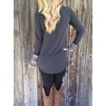 thumbnail image 4 of Femmes Col Rond Boutonné vers le Bas Manches Longues Pull en Tricot en Vrac Pull Tops, 4 of 5