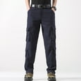 thumbnail image 2 of Icvfdpl Mens Cargo Pants Straight Leg Outdoor With Multiple Pockets Loose Work Casual Trousers Trendy Man Outwear Blue 31, 2 of 6