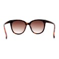 thumbnail image 4 of Womens Inset lens Round Horn Rim Minimalist Fashion Sunglasses Tortoise Brown, 4 of 4