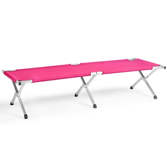 Portable Folding Camping Cot with Carrying Bag Army Pink Heavy Duty Outdoor Sleeping Cot Lightweight Foldable Camp Bed for Travel Hiking and Indoor Use