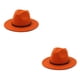 thumbnail image 3 of Sonducket Sombreros con hebilla de cinturón Color de moda Elegantes gorras de ala ancha Cálido Lana Hombres Vaquero Niños Naranja Amarillo Naranja amarillo 58cm 2Conjunto, 3 of 6