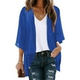 thumbnail image 2 of Dyegold Kimonos For Women Boho Fall Fashion 2023 Open Front Cardigans Tops Casual Chiffon Lightweight 3/4 Sleeve Coverups, 2 of 8