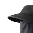 thumbnail image 5 of HuangHuanChen Sun Hats For Women with Removable Face Cover Summer 50+ Wide Brim Sun Protection Sun Hats Neck Flap Fishing Hiking Outdoor Hat Bucket Hat Black One Size, 5 of 5