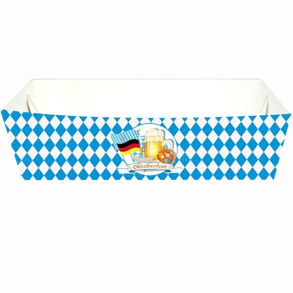 Oktoberfest Paper Food Trays Decorations Disposable Serving Plates Octoberfest Birthday Party Supplie Blue