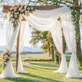 thumbnail image 7 of GoXteam Wedding Arch Draping Fabric 1 Panel, 31 inch x 20 ft Chiffon Backdrop Curtain, Outdoor Sheer Drapery for Ceremony Party Ceiling, White, 7 of 7