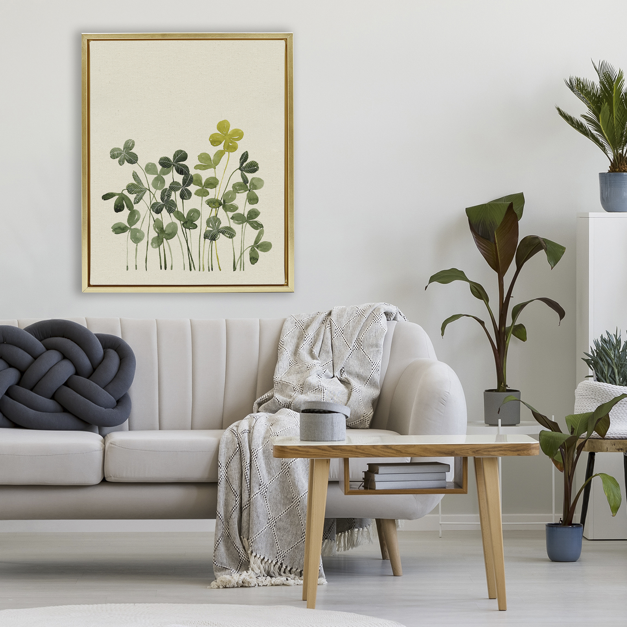 Hidden Gems Botanicals Gold Framed Floater Canvas Wall Art, design by Grace Popp