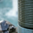 thumbnail image 5 of Sumdeal Modern Industrial Style 44" Tall Green Ribbed Concrete Cylinder Water Fountain & Bird Feeder,Green Base, 5 of 6