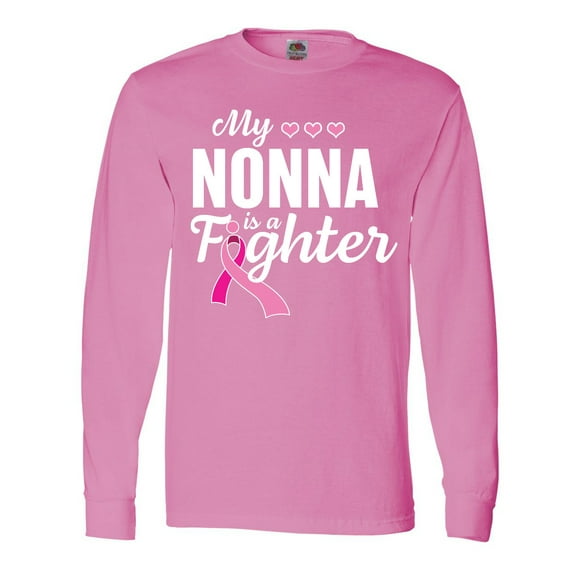 Inktastic Breast Cancer Awareness My Nonna is a Fighter Long Sleeve T-Shirt